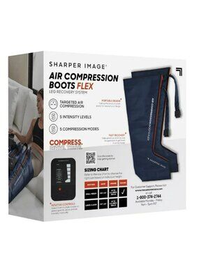 Sharper Image Air Compression Boots Flex Leg Recovery System Large-XL 5'9-6'3"